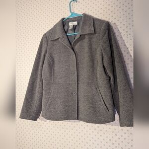Chadwick Jacket 12P Charcoal Gray Women's Pea Coat Preppy Academia Vintage Lined